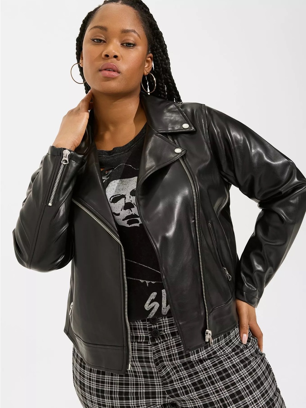 Torrid Faux Leather Asymmetrical Moto Jacket Size 1